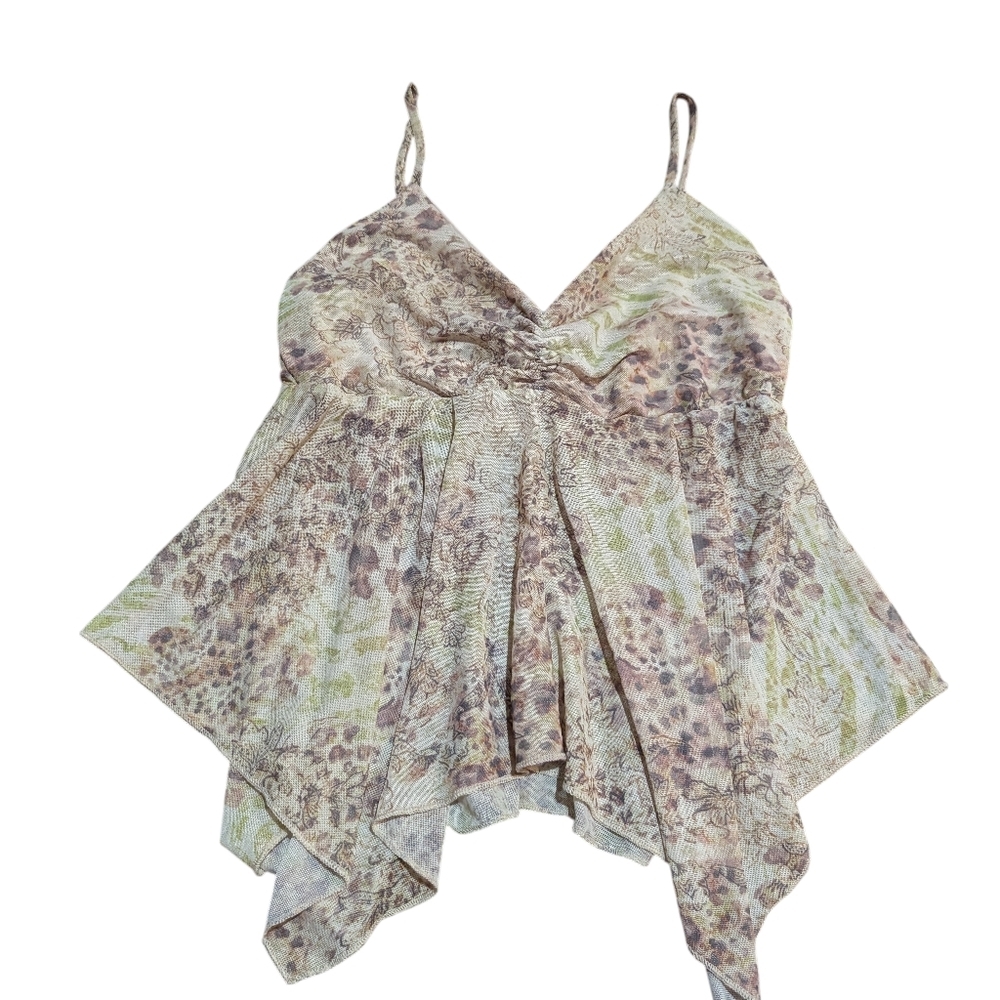 Babydoll Top Large Boho Fairy Handkerchief Hem Y2K